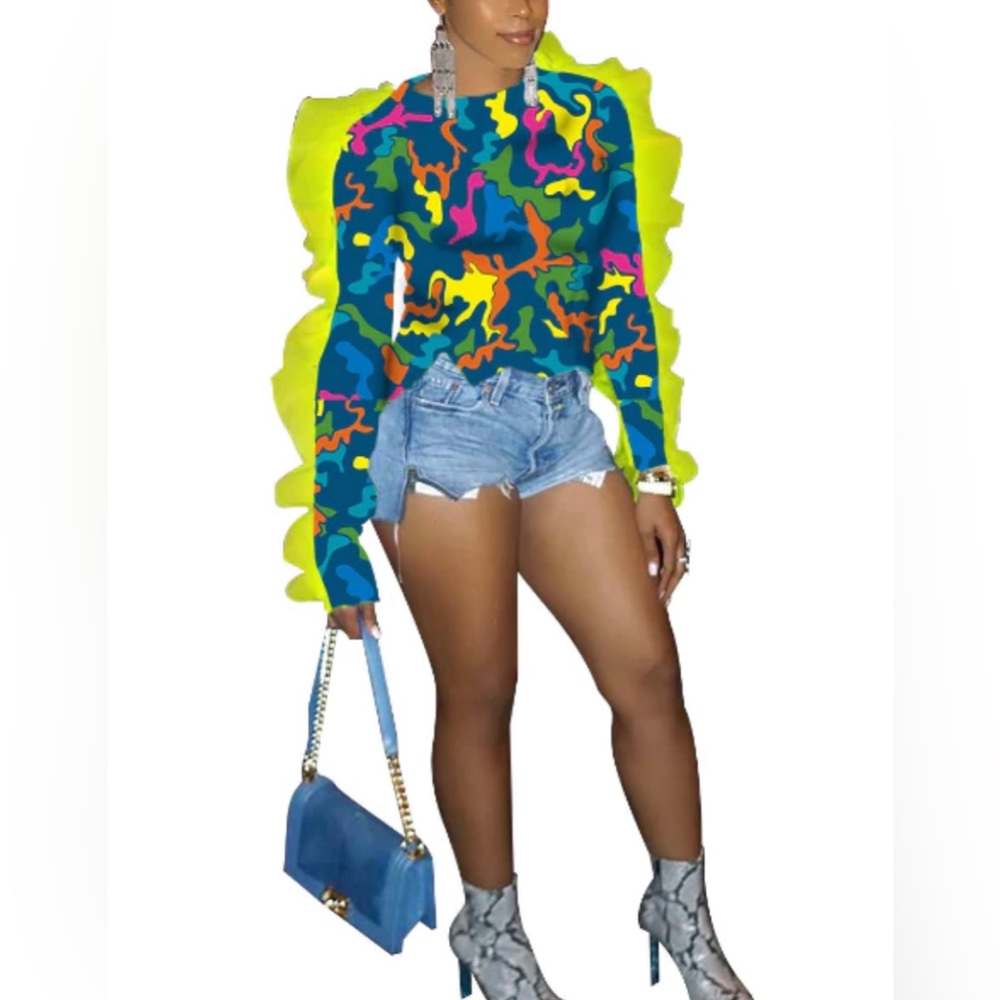 Colorful Camouflage Crop